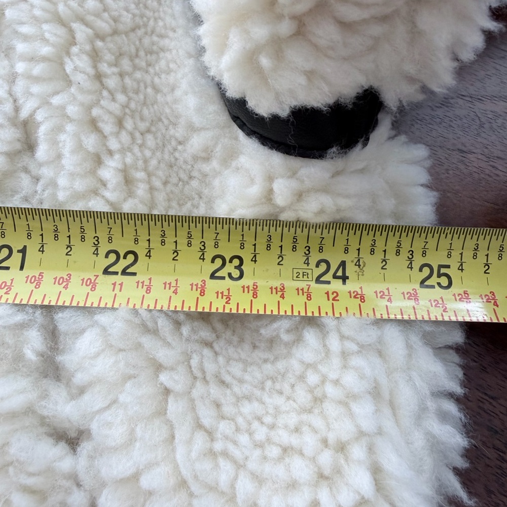 ZARA Ivory Cream White Faux Fur Shearling Sherpa Faux Leather Moto Jacket - Picture 9 of 10